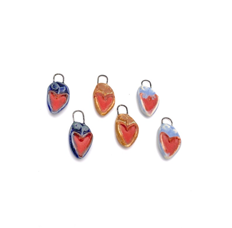 Ceramic Heart Charms for Making Earrings Necklace Jewelry Etsy