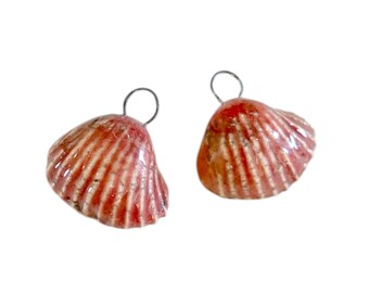 Grey Green Ceramic Leaf Pendants Gray Artisan Jewelry Supply Set