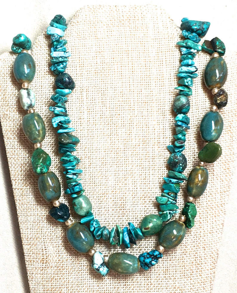 Turquoise Necklace genuine turquoise jewelry ceramic beaded necklace real turquoise wrap necklace December birthstone double strand necklace
