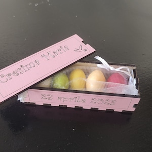 Favor for various uses, box with lid personalized in: Name , Occasion, date
