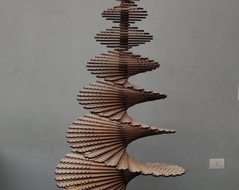 180 cm julgran i trä, modern gran, minimalistisk lyxig juldekoration, handgjord, platsbesparande design