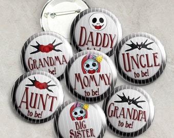 Baby Shower Pins, Christmas, Mommy To Be, Daddy To Be, Grandma To Be, Grandpa To Be, Auntie To Be, Uncle To Be