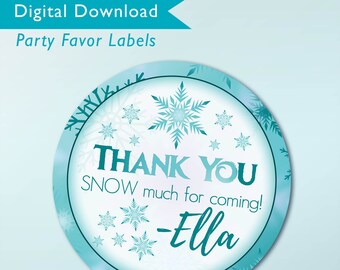 Frozen, Party Favor Labels, Frozen Birthday Party, Frozen Bag Tag, Olaf