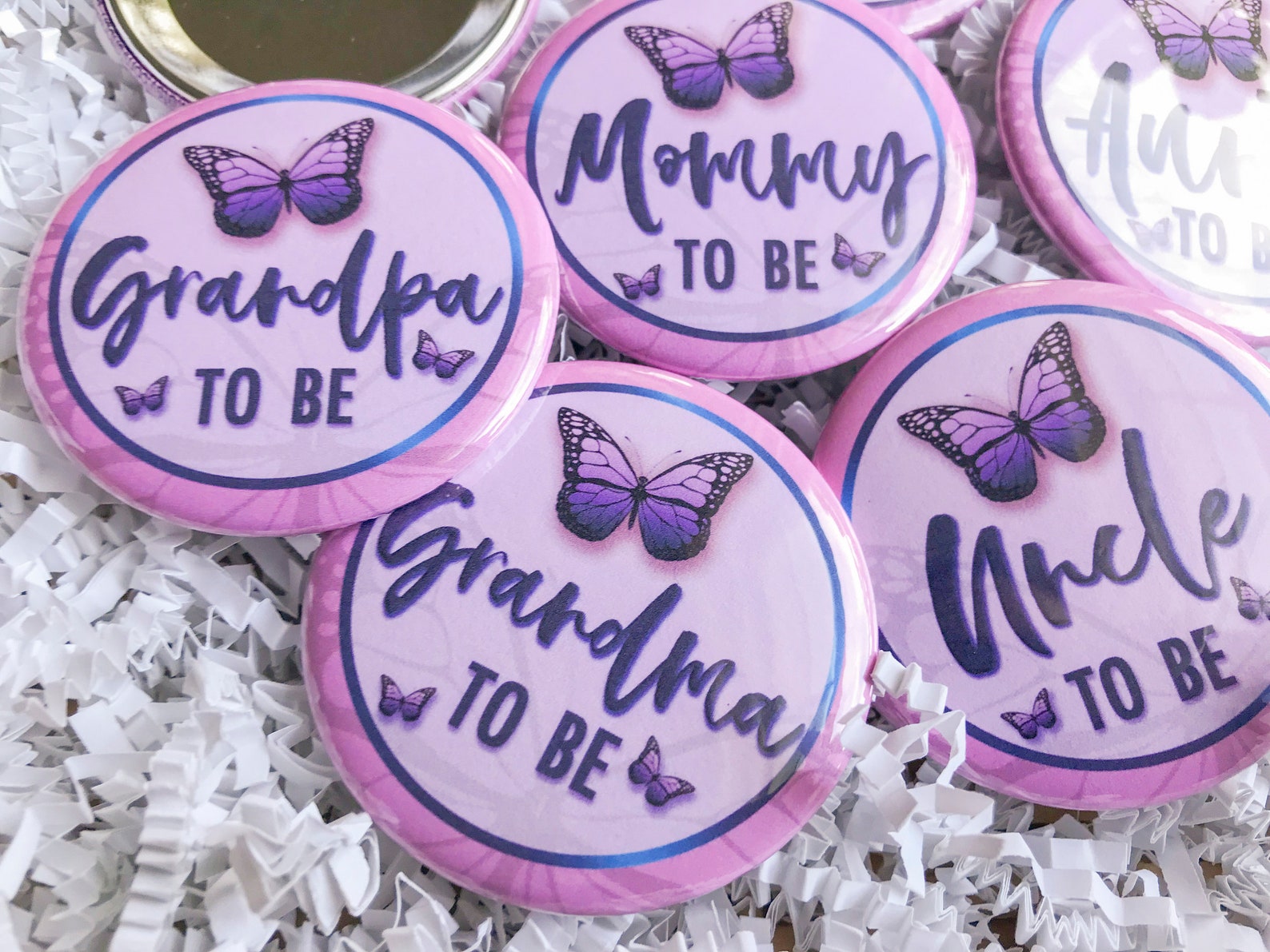 Butterfly Baby Shower Baby Shower Pins Mommy to Be Daddy to Etsy
