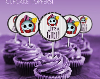 Cupcake Toppers, topper, Christmas, Baby Shower, It's a Girl