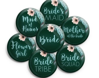 wedding shower, rehearsal, Wedding Party Pins, Bride Pin, Bride Tribe, Bride Squad, Bride's Maid, Mother of the Bride, Flower Girl