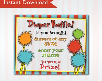 Diaper Raffle Sign, Baby Shower