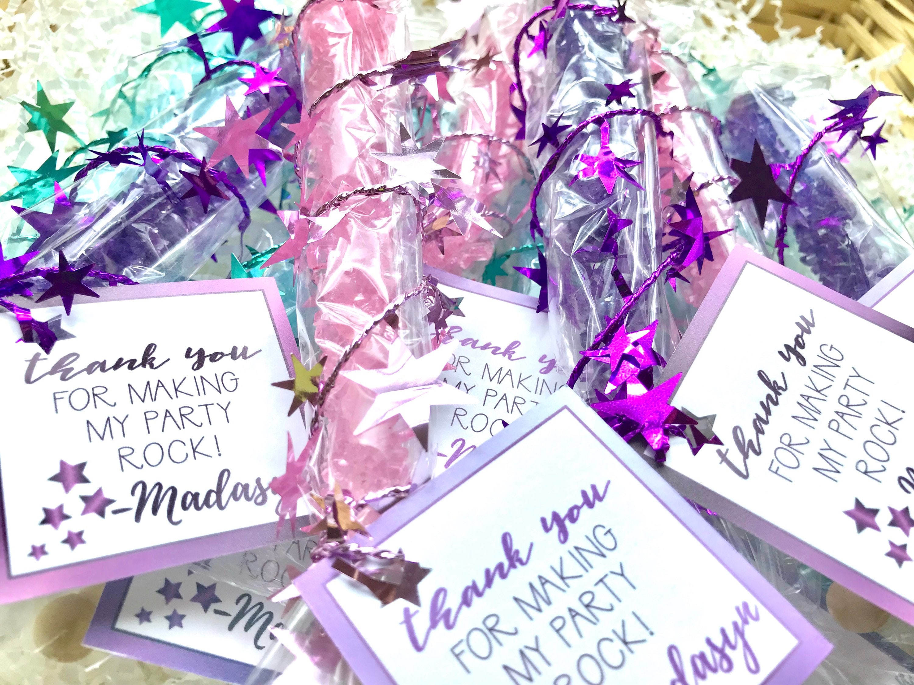 Rock Candy Party Favor Unicorn Party Favor Custom Label Etsy