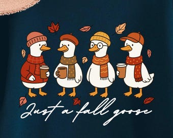 Fall Goose PNG: Funny Autumn Animal Clipart for Shirts (Digital Download)