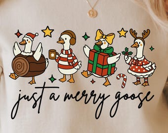 Just a Merry Goose Svg , Merry X-mas Goose Svg , Merry Goosemas , Family Christmas Shirts, Goose Svg ,Cricut, Silhouette , Digital Download