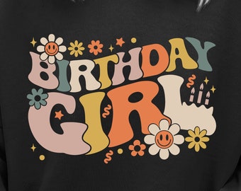 Birthday Girl Svg, Birthday Floral Svg, Groovy Birthday Svg, Retro Birthday Svg, Birthday Shirt Svg, It&#39;s My Birthday Svg, Digital Download