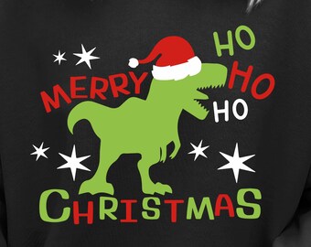 Christmas Dinosaur SVG, Kids Christmas Shirt SVG, T-Rex Christmas T-Rex Svg , Baby Boys Dino Svg, Santa Dino Svg, Dxf, Eps, Png, Silhouette