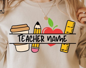 SVG de maestro personalizado, agregue su texto Nombre de maestro SVG, Nombre de maestro Svg para camisetas, Nombre de maestro personalizado Svg para camisetas, Svg para Cricut