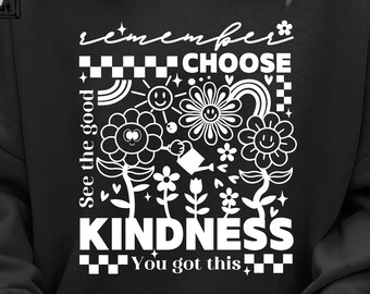 Choose Kindness Svg , Self Love Svg, Inspirational Svg, Kindness Svg, Boho Svg, Retro Tshirt Svg, Silhouette Cricut File, Svg For Cricut