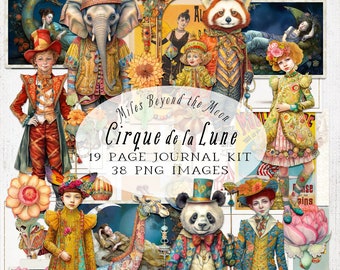 Vintage Circus Journal Kit: Printable Ephemera, Paper Dolls (Digital Download)