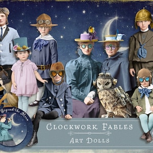 Steampunk Art Dolls: Clockwork Fables Clip Art (Digital Download)