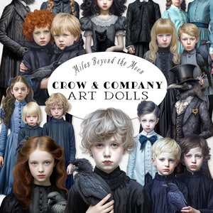 Gothic Victorian Paper Dolls: Crow & Company Art (Digital Download)