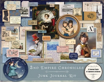 2nd Empire Chronicles:  Steampunk Inspired Printable Junk Journal and Ephemera Kit// instant download