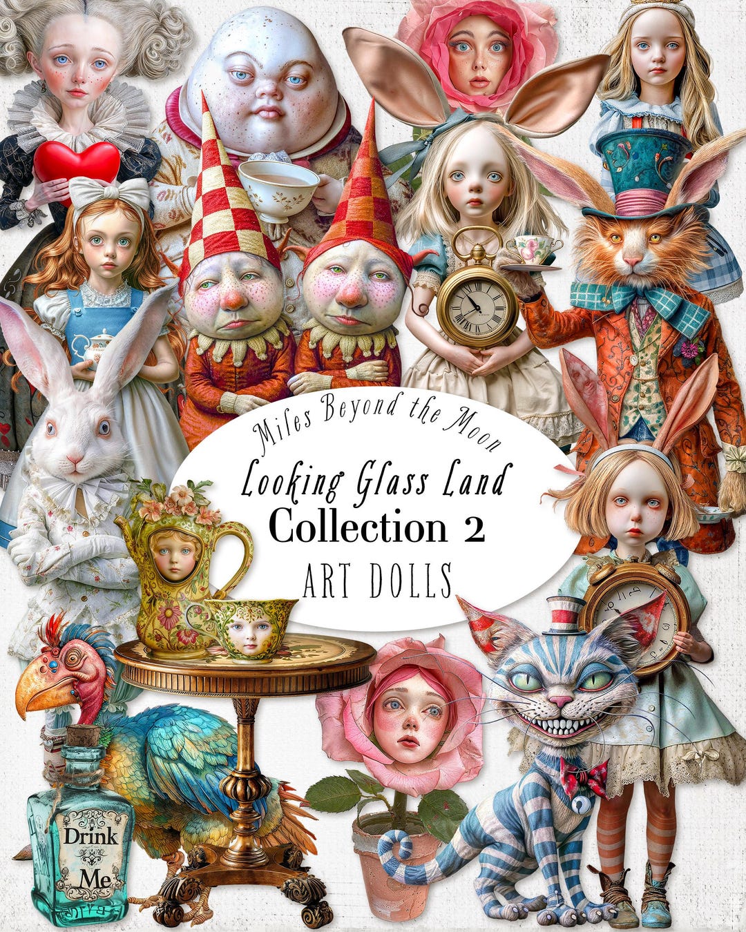 Alice in Wonderland Art Doll Kit: Printable Paper Dolls (digital ...