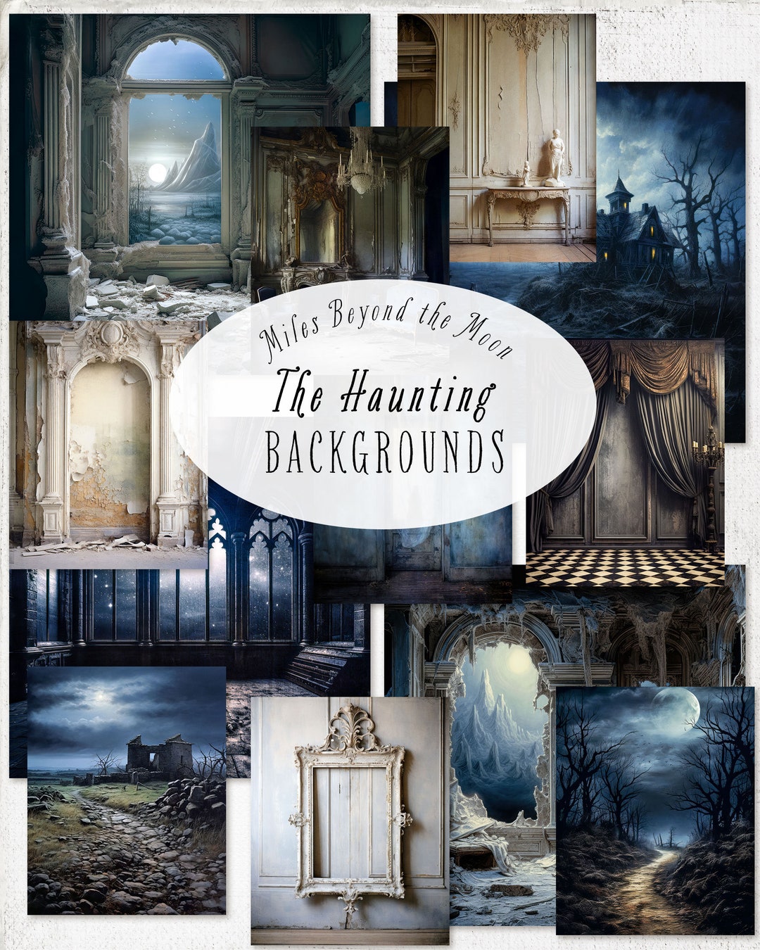 Haunted Writing Background Design The Haunting Backgrounds // Printable Journal Cards// Spooky Gothic ...