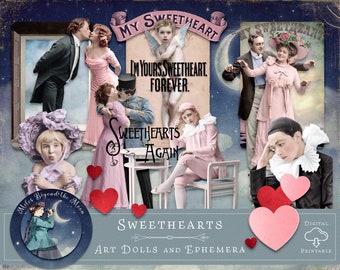 Sweethearts - Digital Art Dolls and Ephemera: Instant Download Clip Art and Printable Files