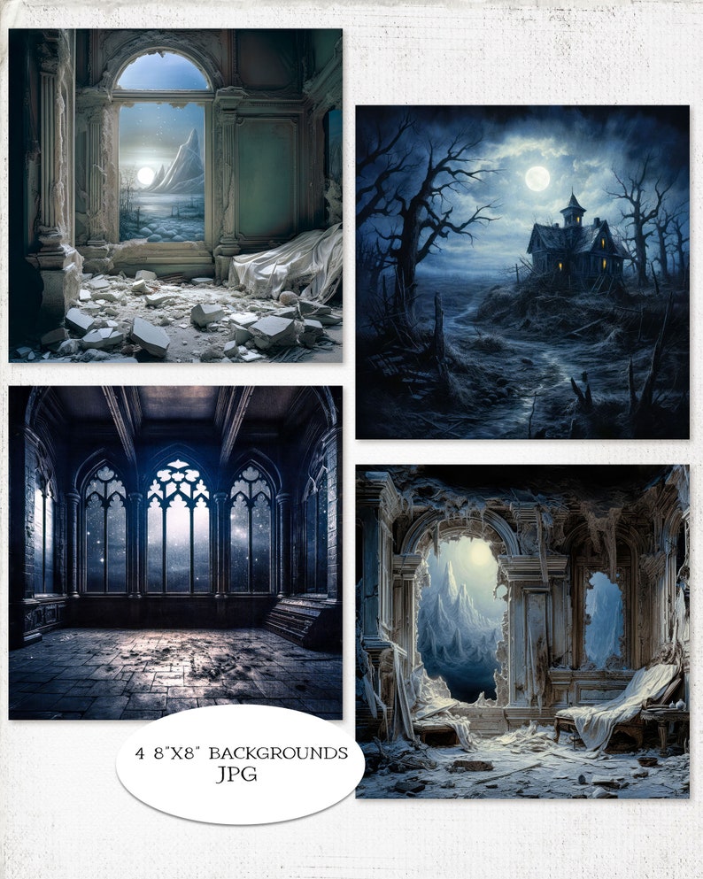 Haunted Writing Background Design The Haunting Backgrounds // Printable Journal Cards// Spooky Gothic ...