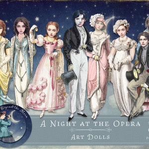 A Night at the Opera Art Dolls: Digital Art Dolls in 2 formats// digital clipart and printable collage sheets perfect for junk journals