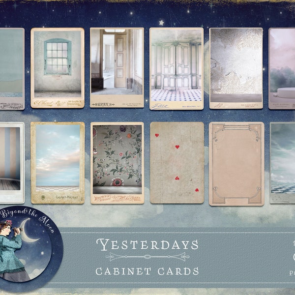 Yesterdays Cabinet Cards: Whimsical Vintage Ephemera in 3 formats// images and printables perfect for digital art or junk journals