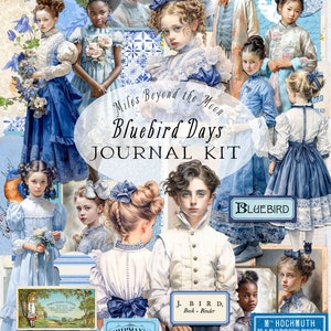 Zestaw do dziennika „Bluebird Days”: Vintage Summer Ephemera (do druku cyfrowego)