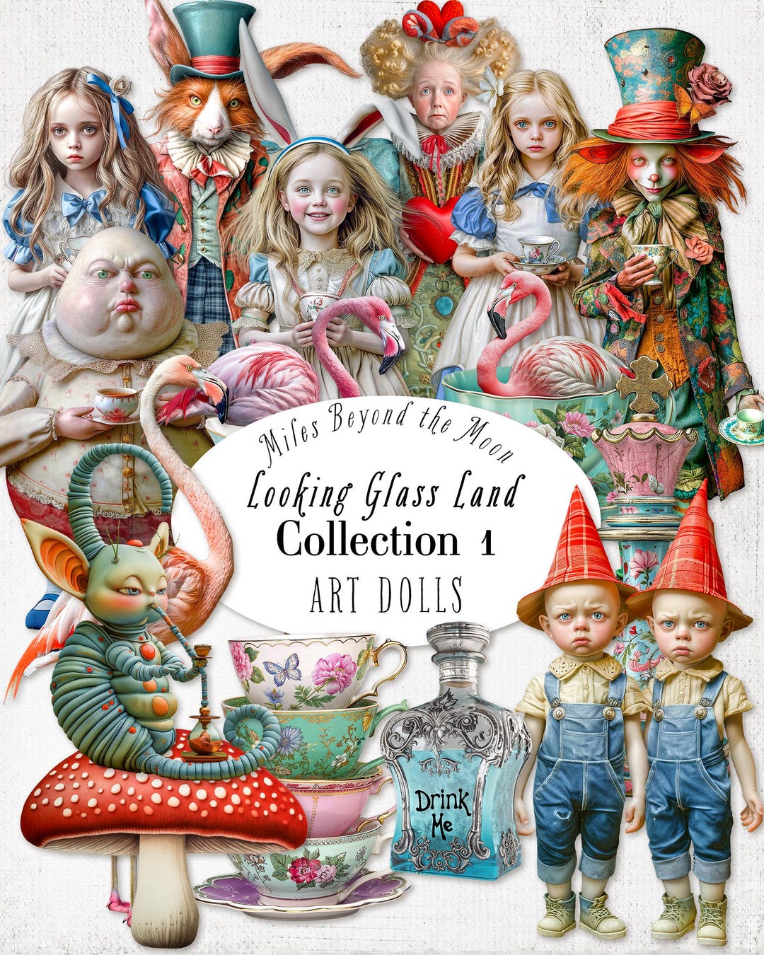 Alice in Wonderland Art Doll Kit: Printable Paper Dolls (digital ...