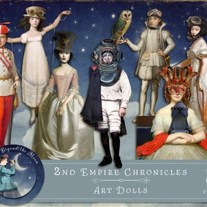 2nd Empire Chronicles Bambole di carta digitali // Ispirate a Steampunk// Download istantaneo ClipArt e immagini stampabili