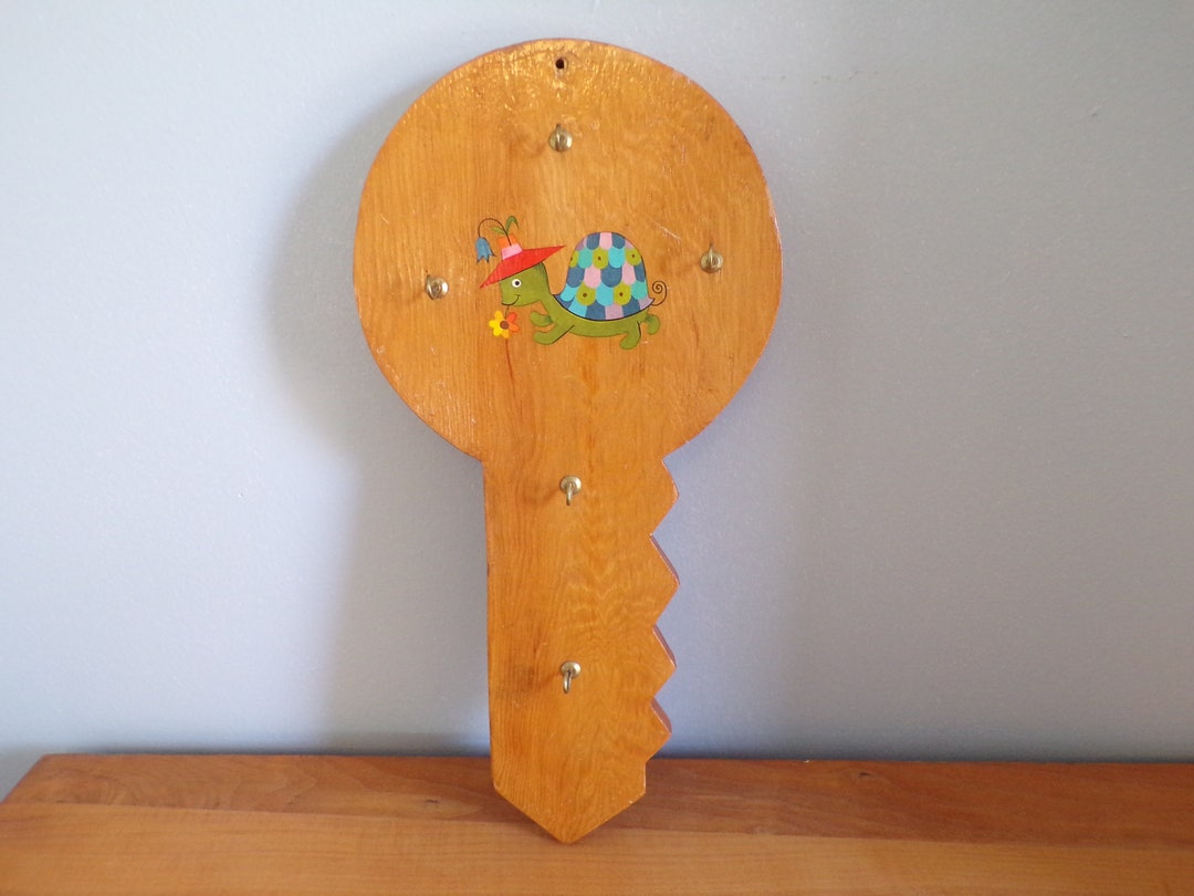 Wooden Key Shape Key Holder Homemade Etsy