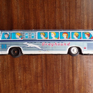 Greyhound Bus Tin Friction Toy