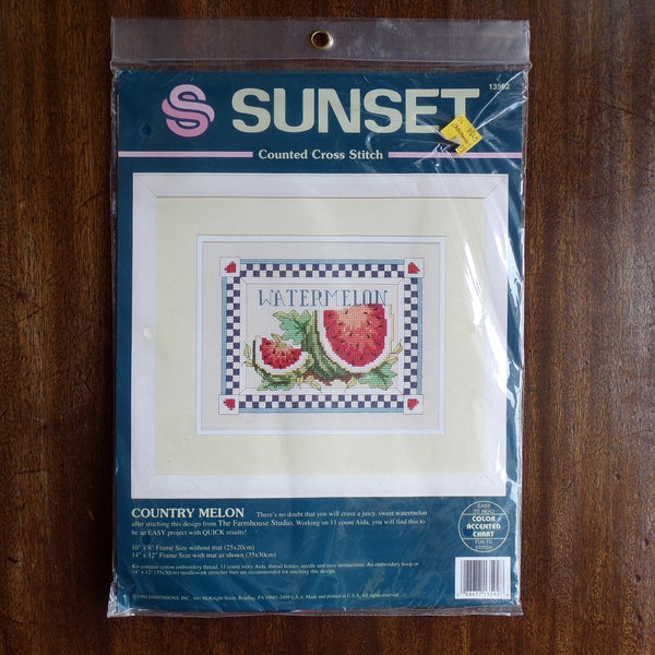 Country Melon by The Farmhouse Studio ~ Sunset Counted Cross Stitch Kit
