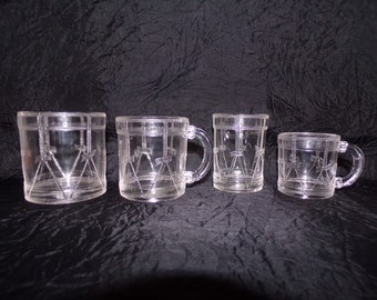 Toy Set Pieces of Drum Pattern Glassware by Bryce Higbee and Co. 1897-1907 EAPG