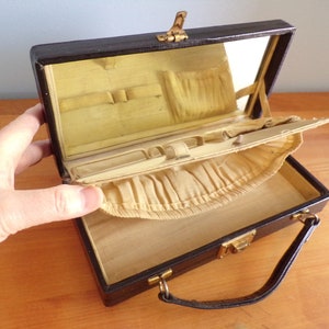 Antique Makeup Case or Purse with Mirror and Refillable Lipstick or Makeup Tube
