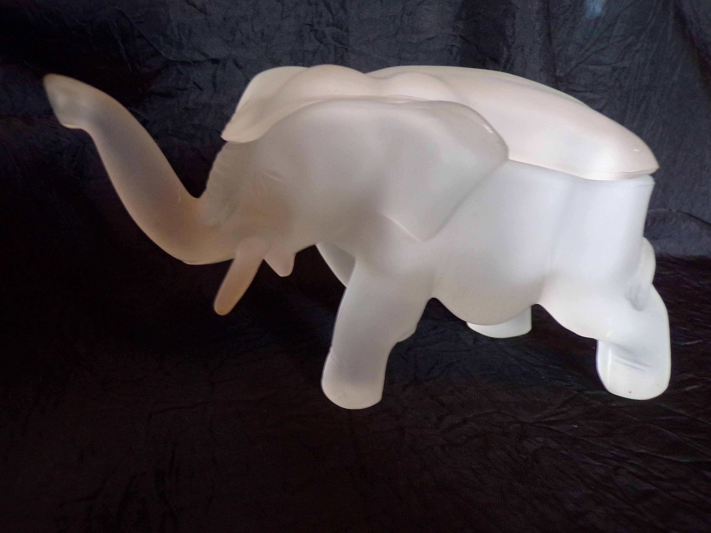 Elephant Frosted Glass Dish with Lid by Indiana Tiara Glass Etsy