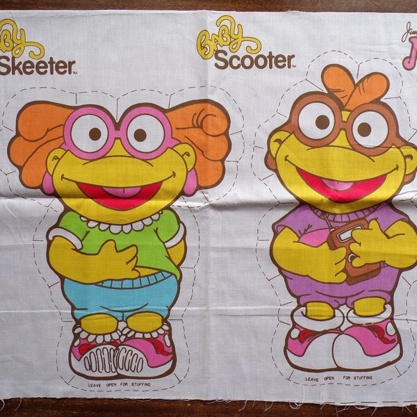 Skeeter and Scooter Fabric Panel Dolls ~ Jim Henson's Muppet Babies 1985