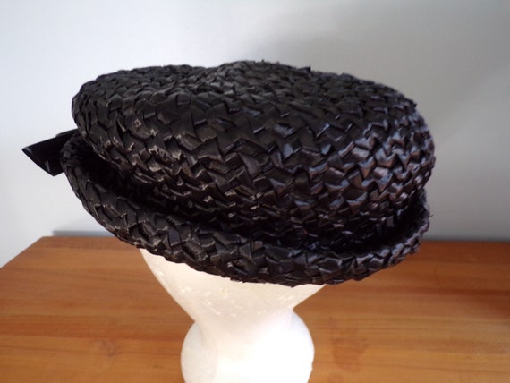 Jan Leslie Black Straw Hat - image 7