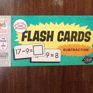Subtraction Flash Cards by Milton Bradley ~ 1964