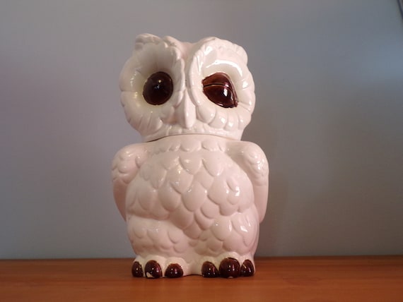 Winking Owl Cookie Jar Atlantic Mold Etsy