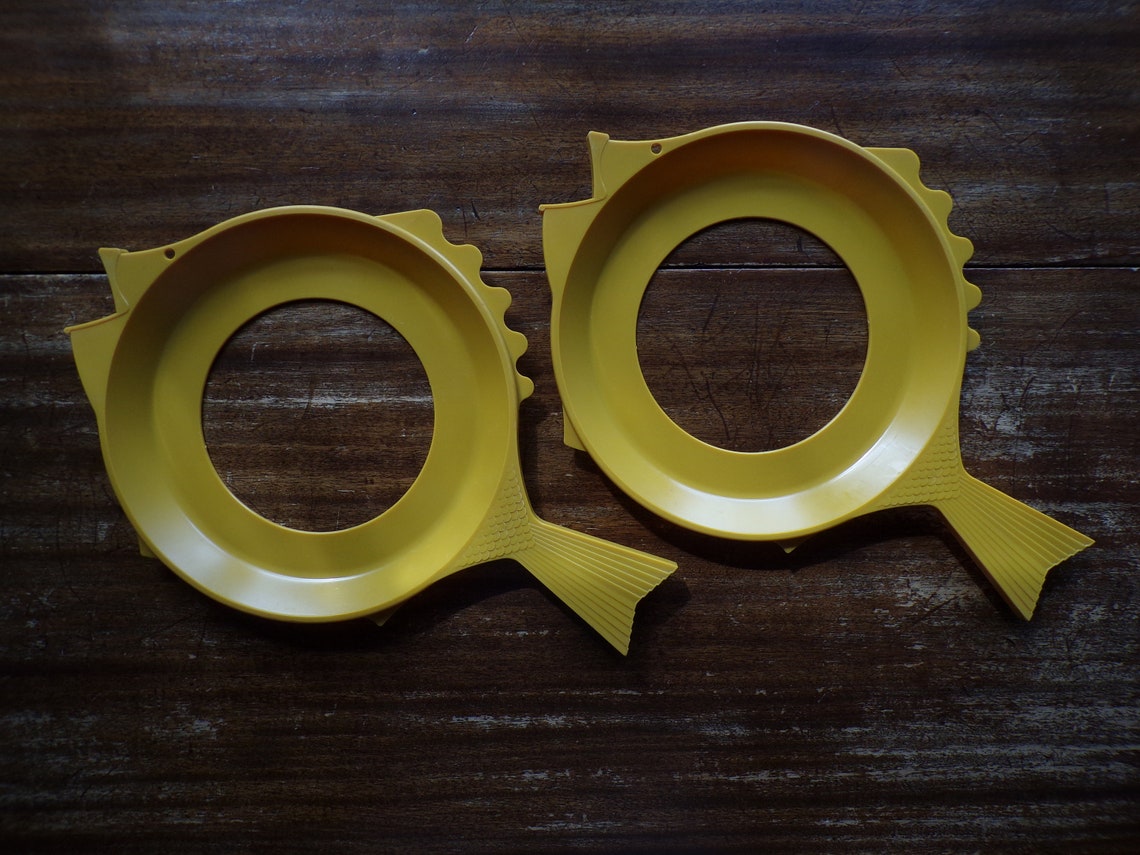 Plate Mate Fish Plate Holders Pair in Gold Etsy