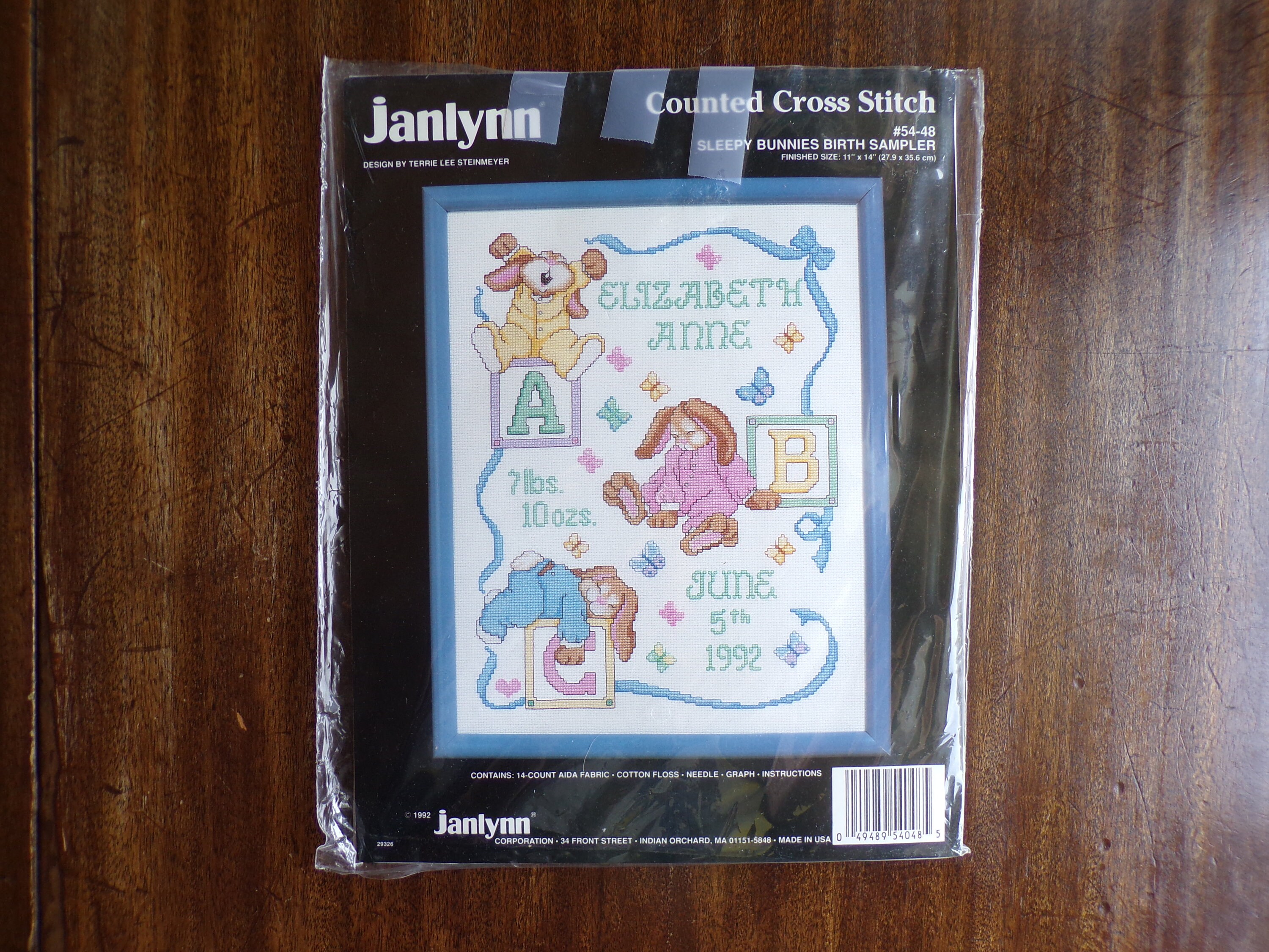 Janlynn Mini Counted Cross Stitch Kit 6X4-Noah's Ark Birth Sampler