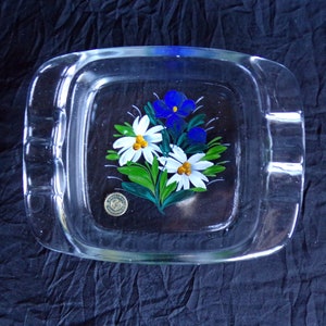 Glass Ashtray from Leysin, Switzerland ~ K G Original