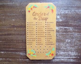 Order of the Day Wooden Grocery List