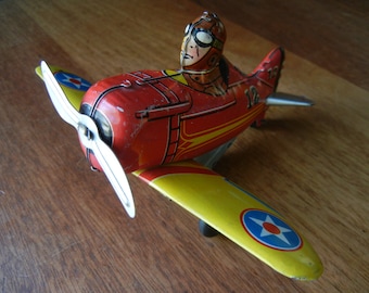 Marx Wind Up Roll Over Tin Plane