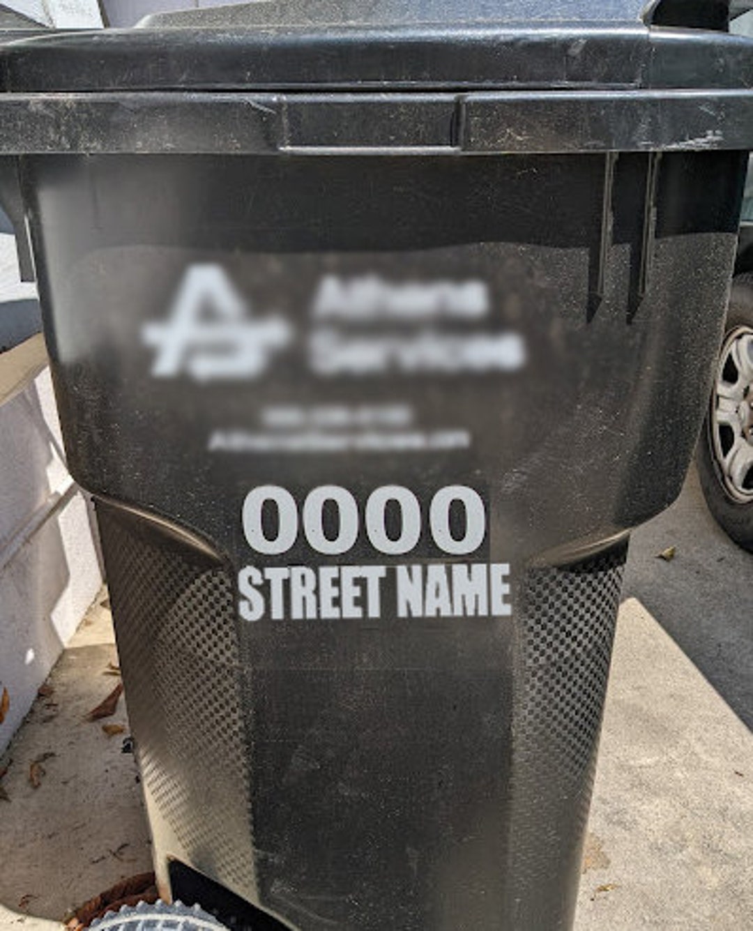 Vinyl Street Address Garbage Can Sticker Etsy