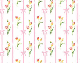 Ceramic Underglaze Decal, Underglaze transfers, Ceramic decal - Ribbon Tulips