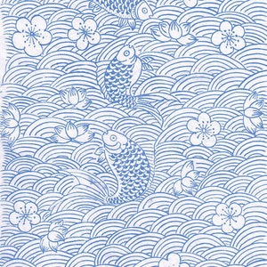 Ceramic Decal, Underglaze Transfer Asian Carpe 01 Blue