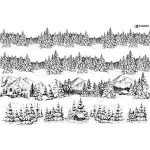 Ceramic Underglaze Transfer, Underglaze Decals - Snow Cabin